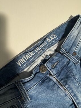 Black Men’s Skinny Jeans in Light Blue Wash - Vintage DeNim Black